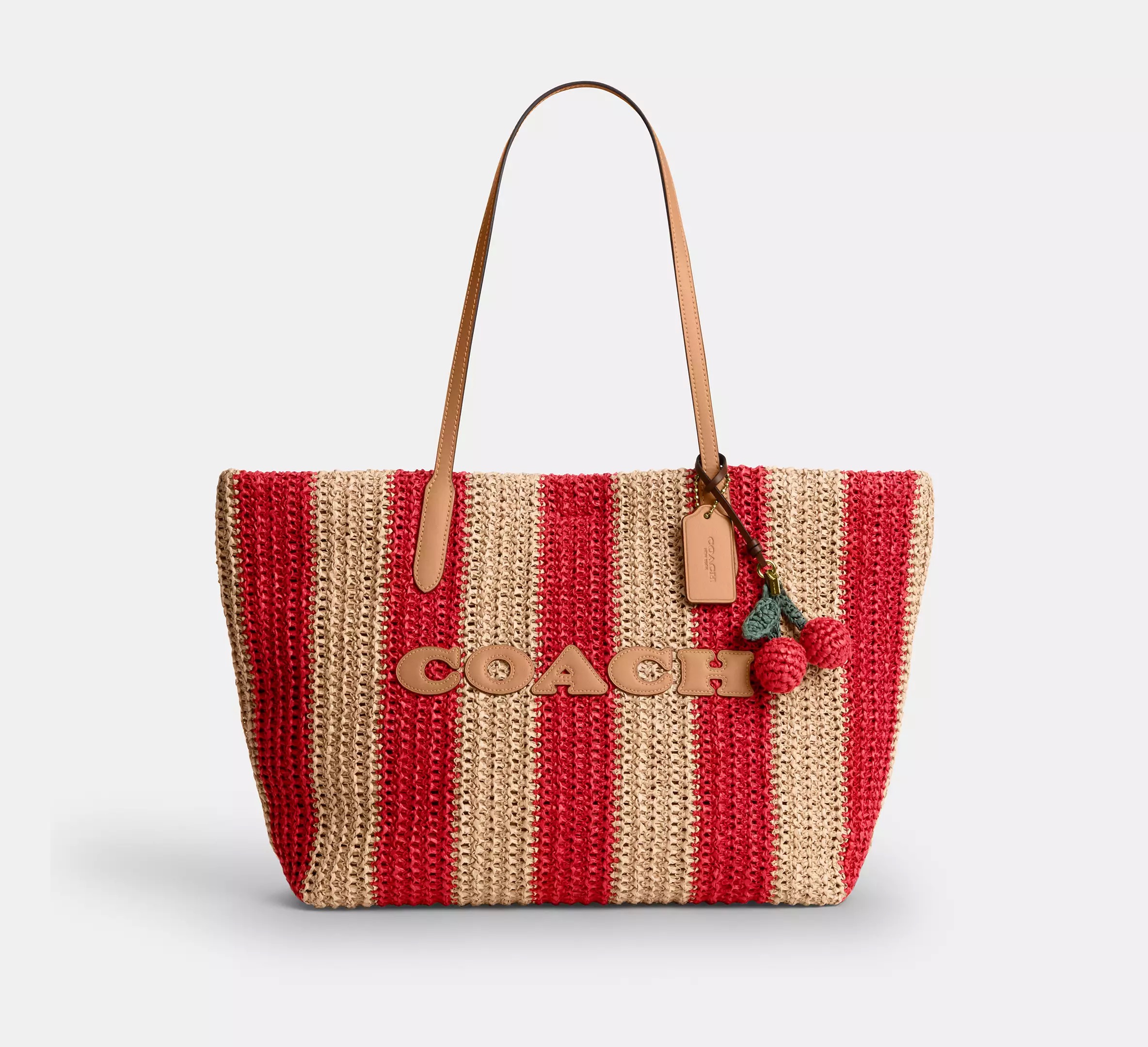 City Tote Bag With Stripes And Charm